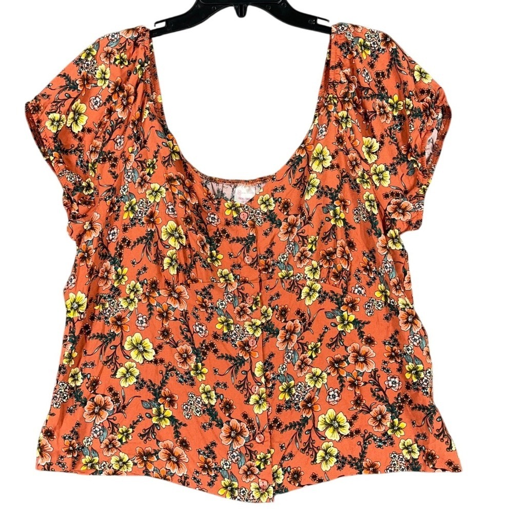 No Boundaries Ditzy Floral Peasant‎ Blouse Size XXXL Fairy Boho Chic Cottagecore